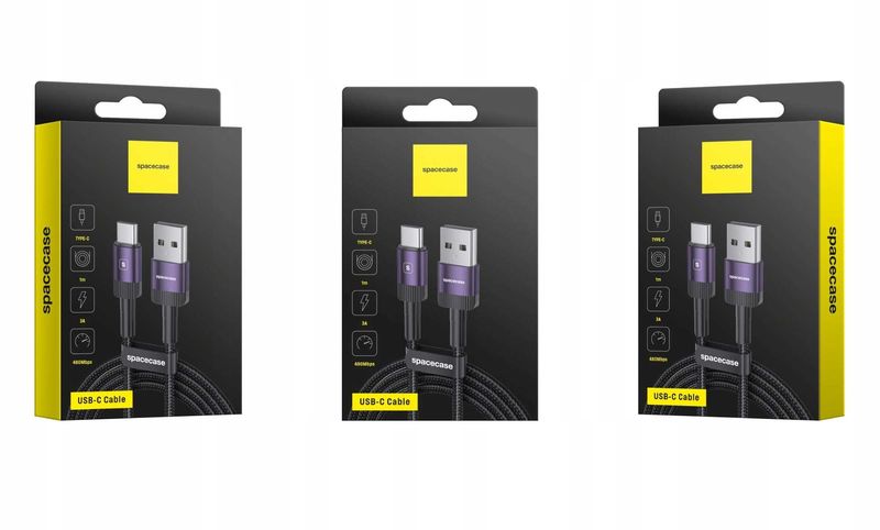Spacecase Usb-C Cable 1M 3A Purple zdjęcie 12