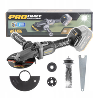 PROCRAFT Szlifierka kątowa akumulatorowa 20V z płaską głowicą BLDC AG125CBB