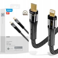 Kabel Rock USB typ C - Apple Lightning 1,2 m czarny