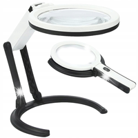 Lupa do czytania szkło powiększające diody 10 led biurkowa 1,8X 138mm 3B1D