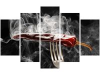 70 100CM OBRAZ 5 ELEM GORĄCA PAPRYCZKA CHILI DRUK PŁÓTNO