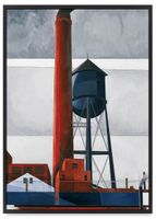 Plakat abstrakcja charles demuth fabryka 61x91 cm w czarnej ramie
