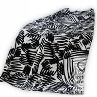 Koc bawełniano-akrylowy 150x200 czarne zygzaki