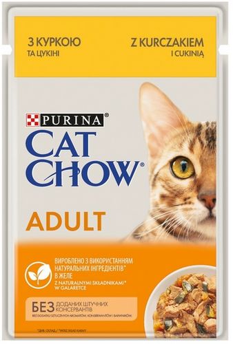 Karma dla kotów z kurczakiem i cukinią w galaretce - Purina Cat Chow 85g na Arena.pl
