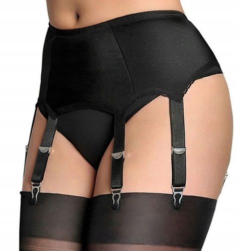 Pas do Pończoch Nylonowych Czarny Charmzi Nicole Vintage Retro S/M na Arena.pl