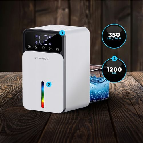 Cichy osuszacz LUXE 1200ml UV + LED wydajny pochłaniacz wilgoci do domu na Arena.pl