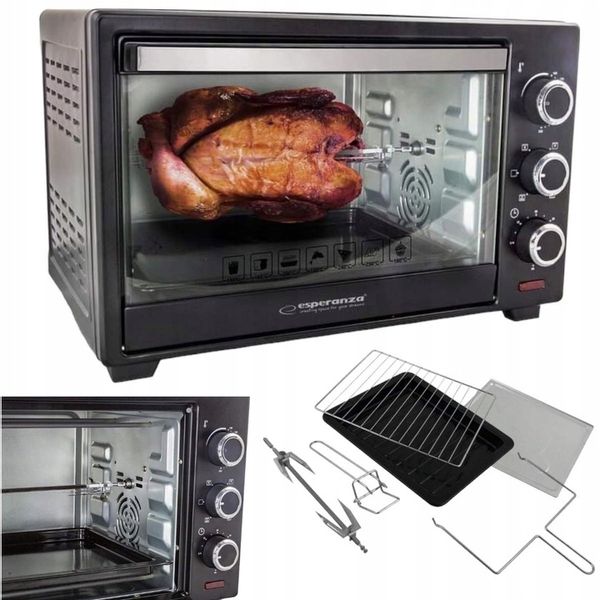 PIEKARNIK ELEKTRYCZNY Z KONWEKCJĄ ROŻNEM I RUSZTEM 25L TERMOOBIEG TERMOSTAT zdjęcie 4