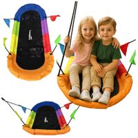 Huśtawka Ogrodowa Bocianie Gniazdo Prostokątna Kolorowa 167 x 75cm