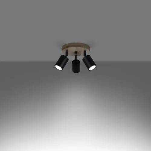 Plafon VERDO 3P czarny na Arena.pl