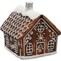 Bombka choinkowa ręcznie malowana - Domek piernikowy z brokatowym lukrem