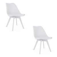 Krzesło do kuchni i jadalni MARK białe z siedziskiem z ekoskóry x2