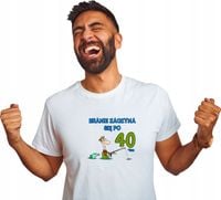 Koszulka z nadrukiem BRANIE ZACZYNA SIĘ PO 40-TCE