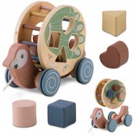 Zabawka drewniana do ciągnięcia sorter klocki papuga Nukido