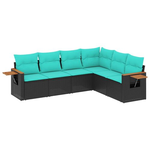 6-cz. zestaw wypoczynkowy do ogrodu, z poduszkami, czarny na Arena.pl