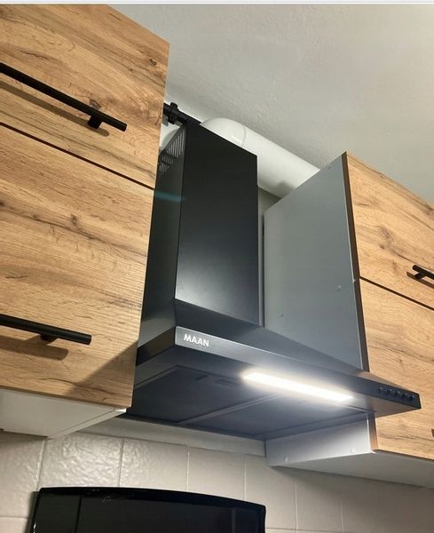 CZARNY POCHŁANIACZ OKAP KUCHENNY KOMINOWY ŚCIENNY MAAN MIX 50 CM FILTR LED zdjęcie 5