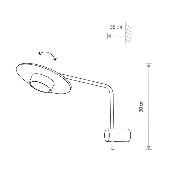 Nowoczesna lampa ścienna Disk 7645 metalowy kinkiet do salonu zdjęcie 4