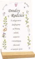 STATUETKA RAMKA podziękowanie dla rodziców ślub wesele z życzeniami nadruk