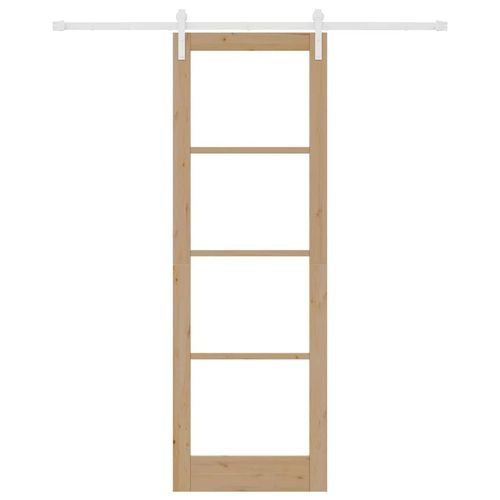 Drzwi przesuwne ORKDAL Brązowy 78 x 232 cm Lite drewno sosnowe na Arena.pl