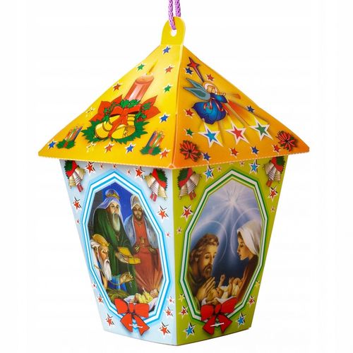 LAMPION ADWENTOWY DLA DZIECI ŚWIECĄCY LED MULTIKOLOR NA RORATY Żółty na Arena.pl