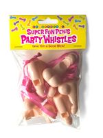Super Fun Penis Party Whistles, 6Pk