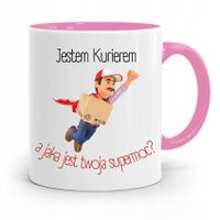Kubek Różowy Dla Kuriera Jestem Kurierem Prezent Z Nadrukiem Ze Zdjęciem