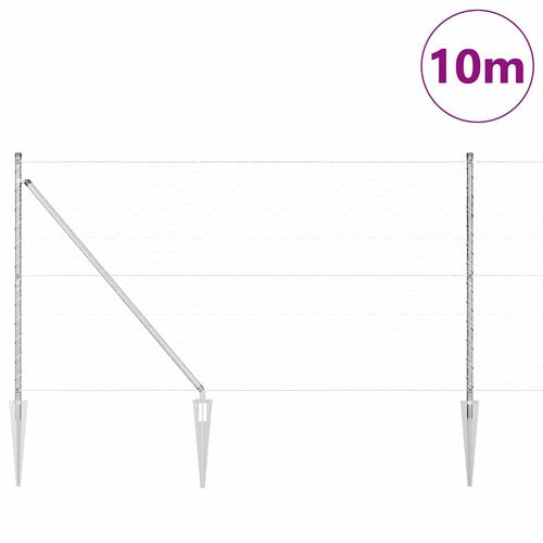 Ogrodzenie z słupkami Srebrny 1.2 x 10 m Stal pokryta PCV na Arena.pl