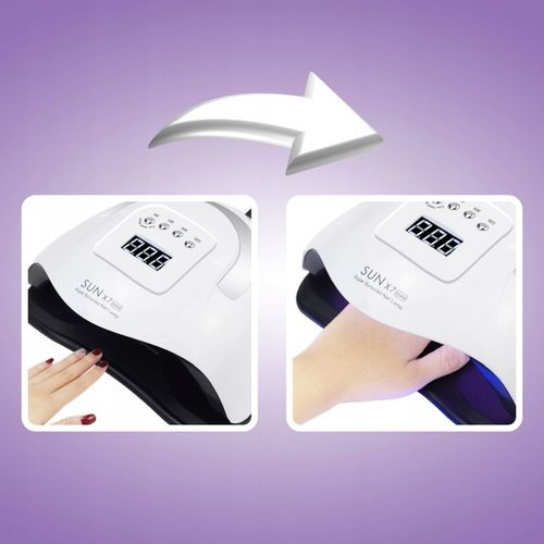 LAMPA UV DO PAZNOKCI LED 180W DO HYBRYD ŻELI MOCNA SUN X7 MAX BIAŁA LCD na Arena.pl