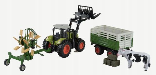 TRAKTOR ZDALNIE STEROWANY PRZYCZEPA ZGRABIARKA MASZYNY 4w1 ZESTAW RC na Arena.pl
