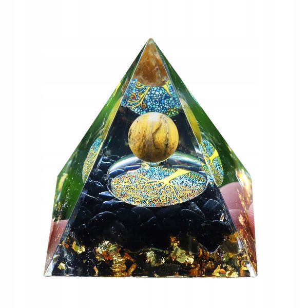 Piramida ORGONIT +LED Lampka PODSTAWA 5cm KRYSZTAŁ KAMIENIE AMULET 5cm HX13 zdjęcie 3