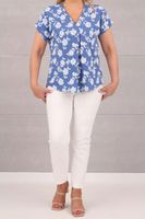 ELEGANCKA BLUZKA W KWIATY POLSKI PRODUCENT DUŻE ROZMIARY OVERSIZE