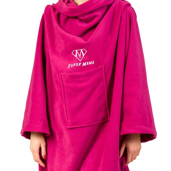 Kocyko-szlafrok SUPER MAMA - Fuksja zdjęcie 1