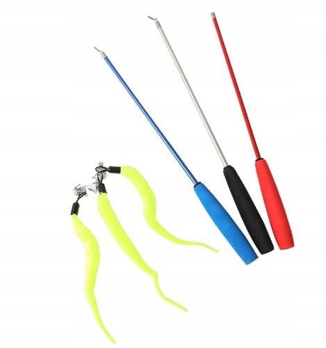 Zabawka wędka dla kota z piórem 7 czerwona WĘDKI na Arena.pl