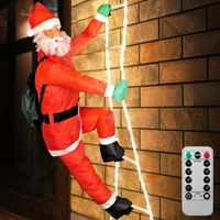 ŚWIĘTY MIKOŁAJ NA DRABINIE XXL 240cm LED OZDOBA