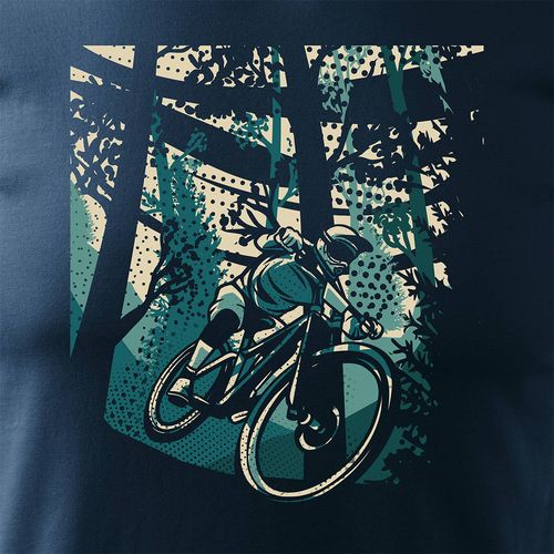 Koszulka rowerowa na rower z rowerem górskim MTB Góry Mountain Bike męska granatowa REGULAR S na Arena.pl