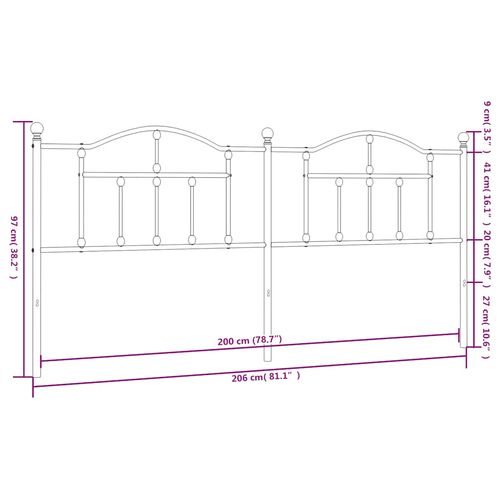 Metalowe wezgłowie, czarne, 200 cm na Arena.pl