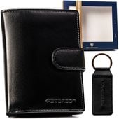 zestaw prezentowy: skórzany portfel męski i brelok - peterson
