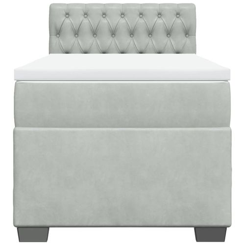 Łóżko kontynentalne z materacem, jasnoszare, aksamit, 80x200 cm na Arena.pl