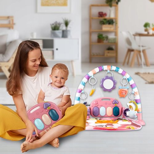 MATA EDUKACYJNA INTERAKTYWNA Z PIANINKIEM GRZECHOTKI GRYZAKI DLA NIEMOWLĄT na Arena.pl