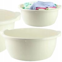 MISA PLASTIKOWA MIEDNICA UNIWERSALNA ŁAZIENKOWA NA PRANIE OKRĄGŁA 12 L ECRU