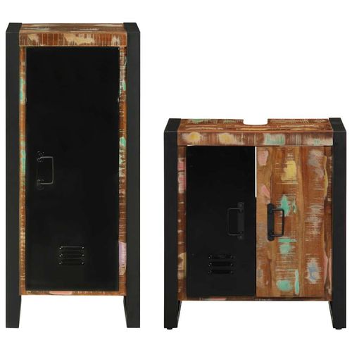 Zestaw mebli łazienkowych z półką lite drewno z odzysku na Arena.pl