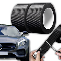 TAŚMA OCHRONNA DO SAMOCHODU FOLIA CARBON GRUBA PROGI MOCNA CZARNA 5CM x 3M