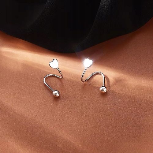 Kolczyki Srebrne PRÓBA 925 SREBRO Serca Sztyfty WKRĘTKI Damskie na Arena.pl