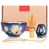 Zestaw prezentowy do herbaty matcha | czarka miotełka podstawka łyżeczka