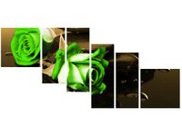 100CM 220CM OBRAZ 6 ELEM WENGE LIMONKA ŚCIENNY