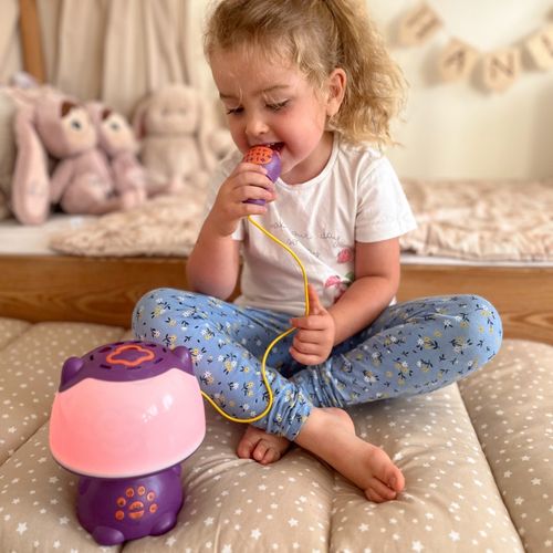 WOOPIE Multifunkcyjna Lampka RGB Głośnik Bluetooth Karaoke Modulator Głosu Karta SD Fioletowa na Arena.pl