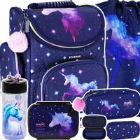 TORNISTER ERGONOMICZNY SZKOLNY DLA DZIEWCZYNKI UNICORN PIÓRNIK BIDON WOREK