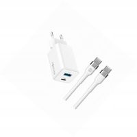Szybka ładowarka GaN 45W 2 wejścia USB i USB-C z kablem do Samsung A22 4G