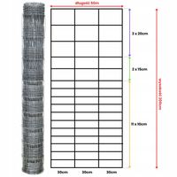 SIATKA LEŚNA 200/17/30 L - rolka 50m OCYNKOWANA do pola sady lasy budowa