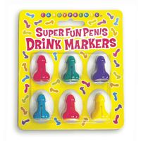 super fun penis   cocktail markers   set of 6