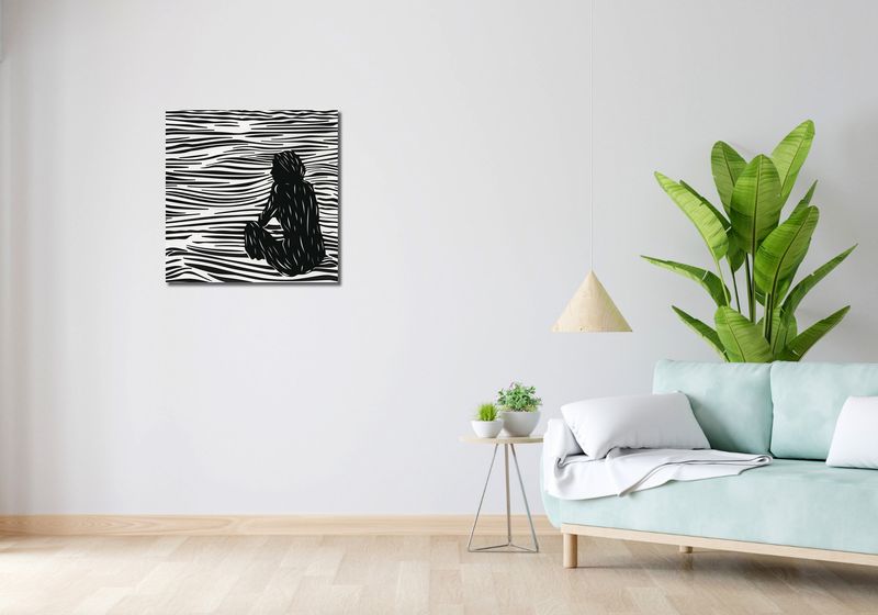 Obraz 60x60cm Złożone Fluidalne Linie zdjęcie 2